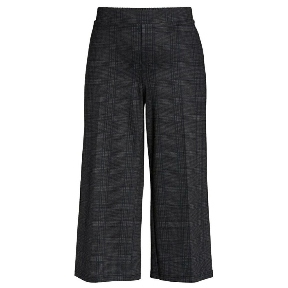 NWT Wit & Wisdom Size L High Rise Crop Wide Leg Pants Black Gray Plaid MSRP $68